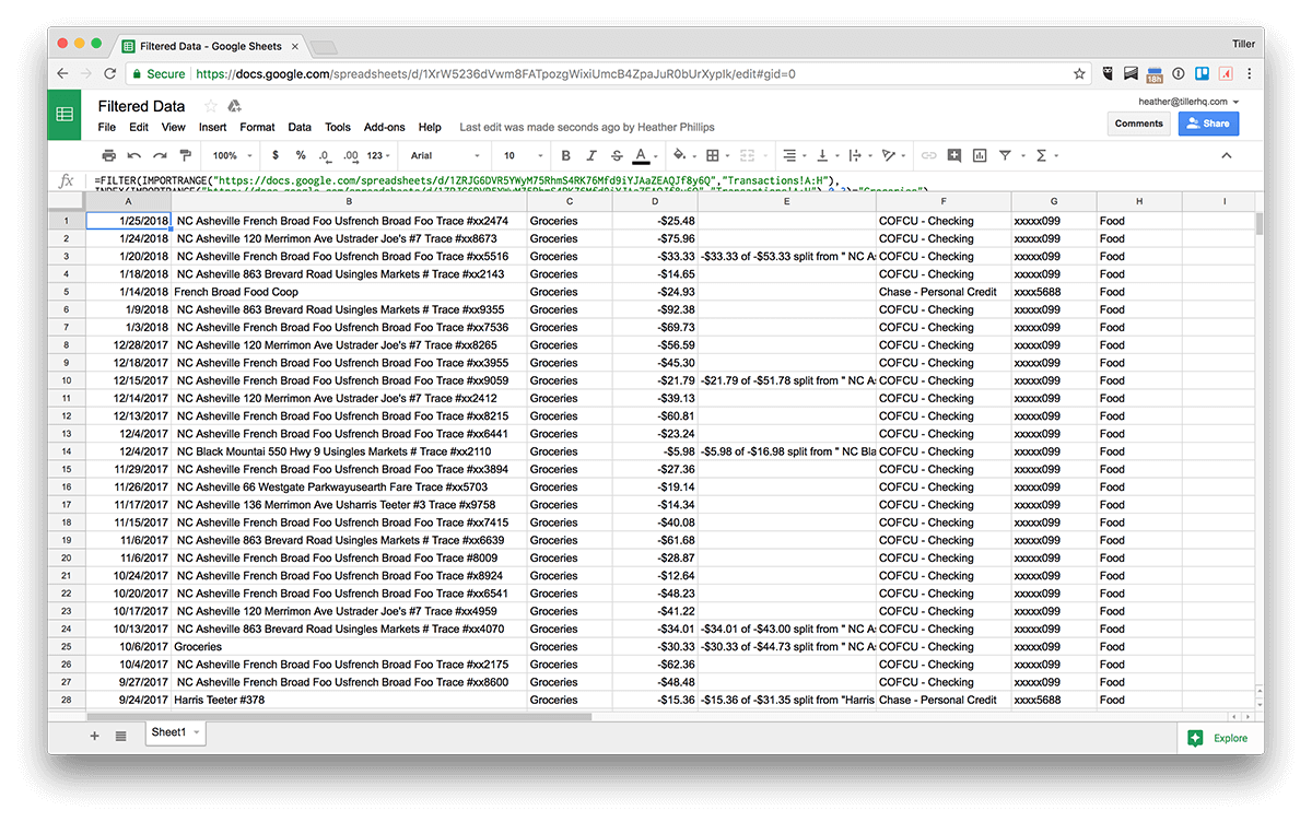 Filtered data 1 Filter Your IMPORTRANGE Data in Google Sheets
